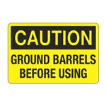 Caution Ground Barrels Before Using Decal